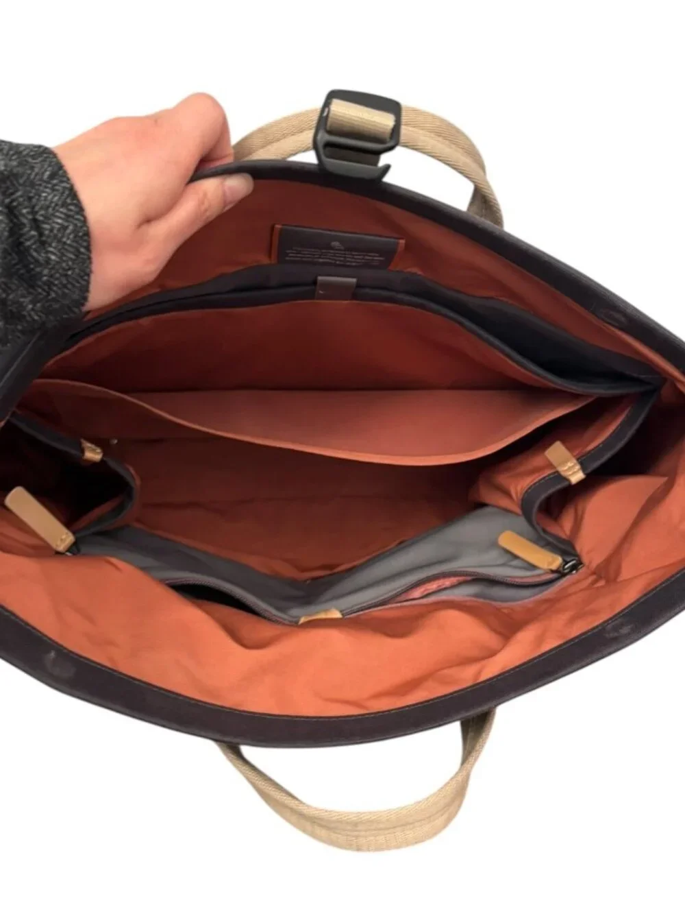 Bellroy Black Orange Canvas System Work Messenger Bag 18 x 13